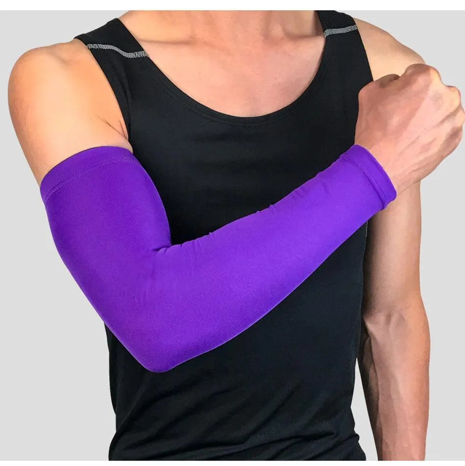 1PC Ice Fabric Summer UV Protection Running Basketball Volleyball Cycling Sunscreen Sports Arm Sleeve