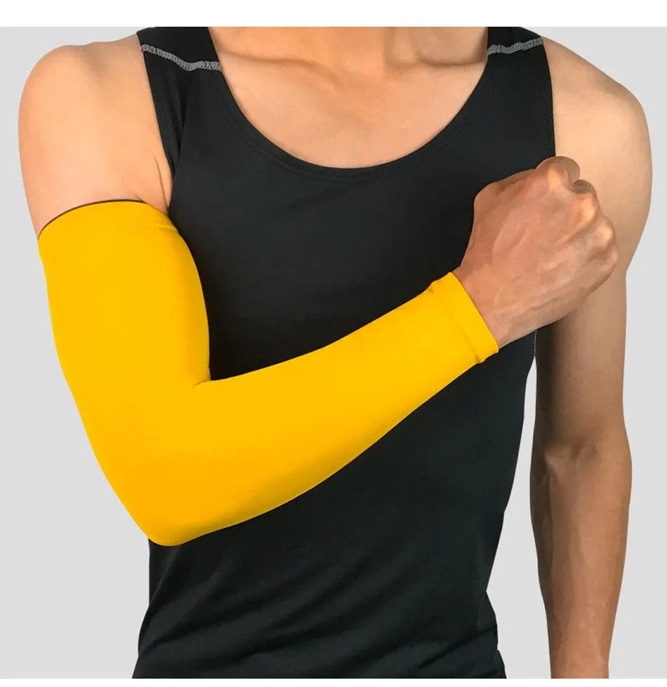 1PC Ice Fabric Summer UV Protection Running Basketball Volleyball Cycling Sunscreen Sports Arm Sleeve