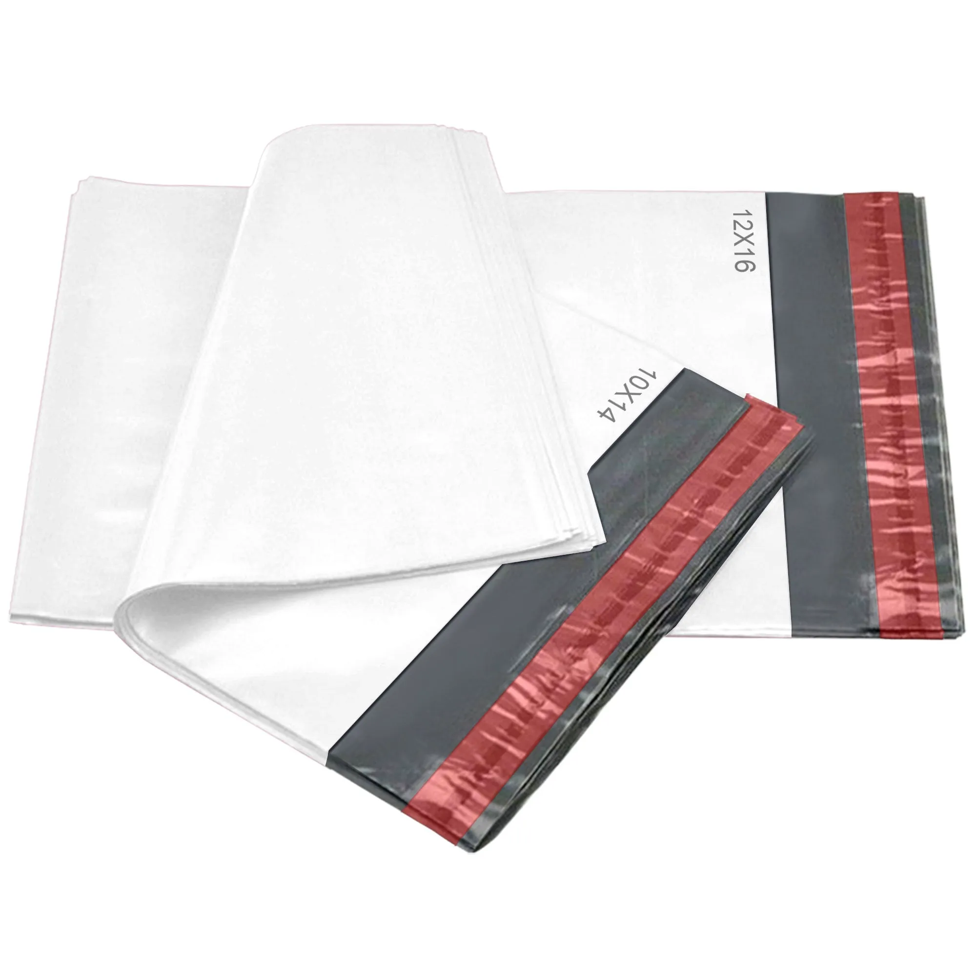 2 Sizes 25 from Each 10X14 and 12x16 Mixed 50 Mailing Bags Poly Postal Self Seal Bags