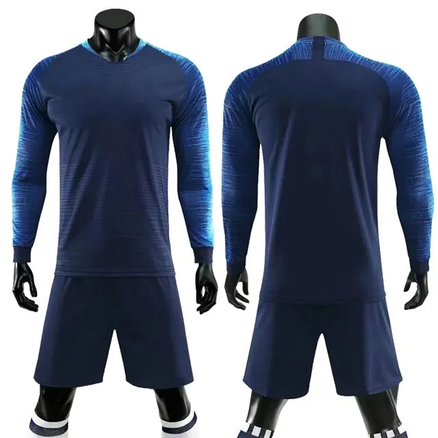 Adult Kids Soccer Long Sleeve Jersey Set Football Training Custom Uniforms Football Sports Set