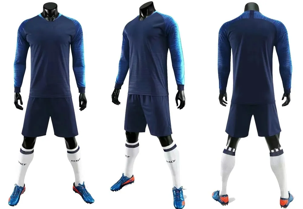 Adult Kids Soccer Long Sleeve Jersey Set Football Training Custom Uniforms Football Sports Set