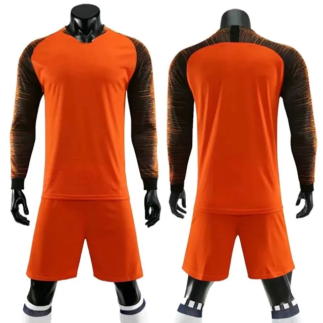 Adult Kids Soccer Long Sleeve Jersey Set Football Training Custom Uniforms Football Sports Set