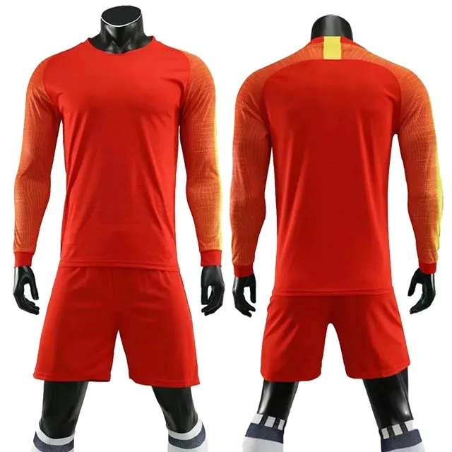 Adult Kids Soccer Long Sleeve Jersey Set Football Training Custom Uniforms Football Sports Set