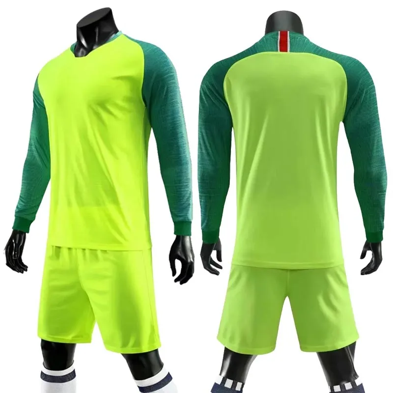 Adult Kids Soccer Long Sleeve Jersey Set Football Training Custom Uniforms Football Sports Set