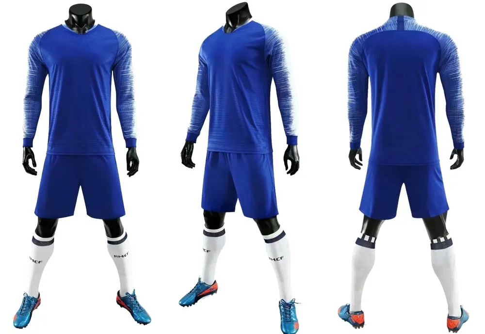 Adult Kids Soccer Long Sleeve Jersey Set Football Training Custom Uniforms Football Sports Set