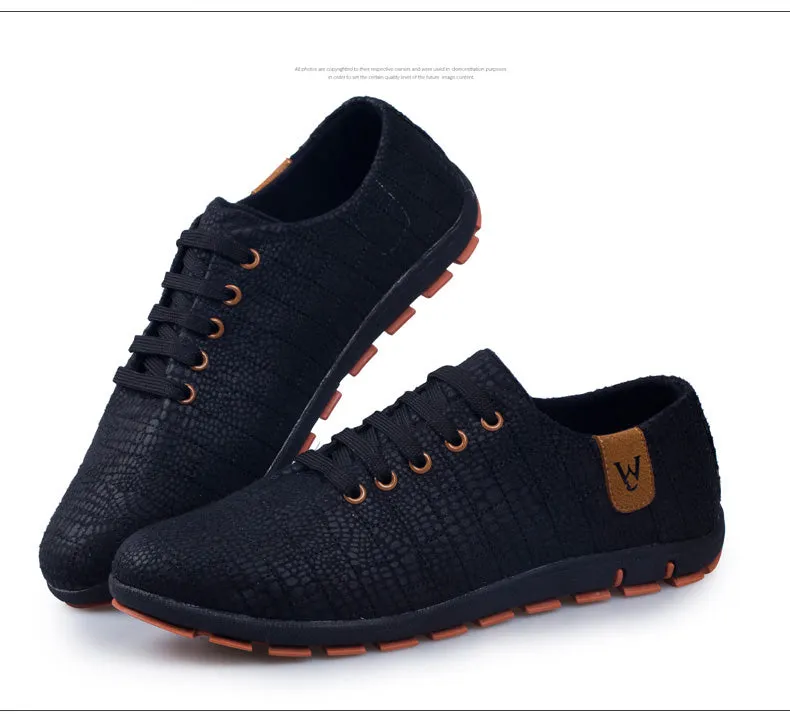 Breathable Mens Casual Low Lace-up Canvas Flat Shoes