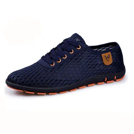 Breathable Mens Casual Low Lace-up Canvas Flat Shoes