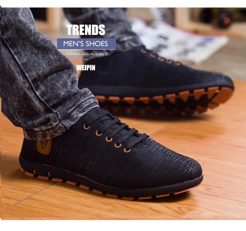 Breathable Mens Casual Low Lace-up Canvas Flat Shoes