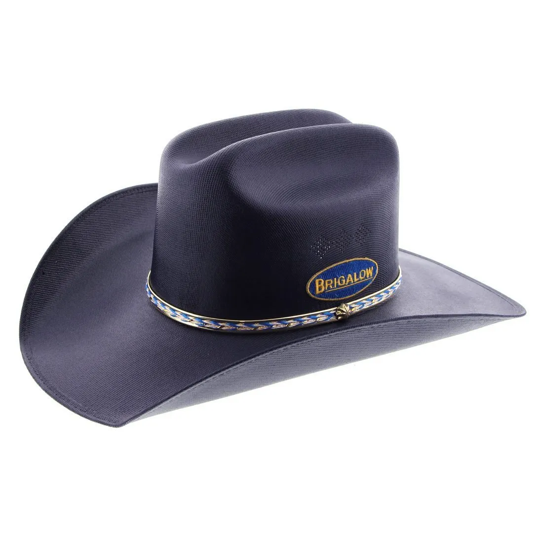 Brigalow Adults Coloured Straw Cheyenne Hat - Navy