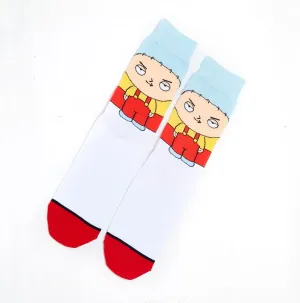 Cartoon Socks, Stew Family Guy,  Womens & Mens Fun Novelty Crew Character 360 Degree Artwork Designed Socks