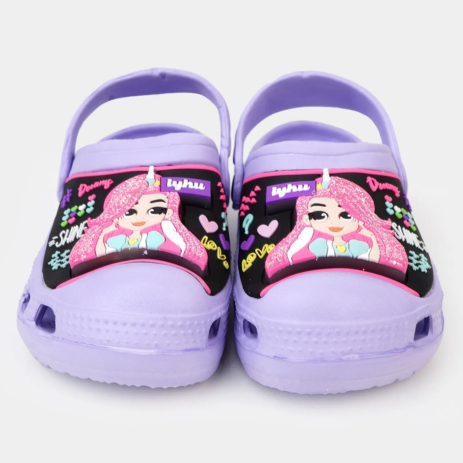 Character Girls lightning Clogs Non-Slip Slipper -Purple