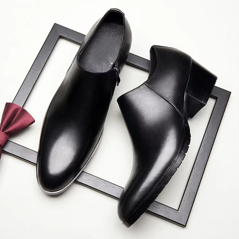 Chic Cowhide Pointed Toe Slip-Ons