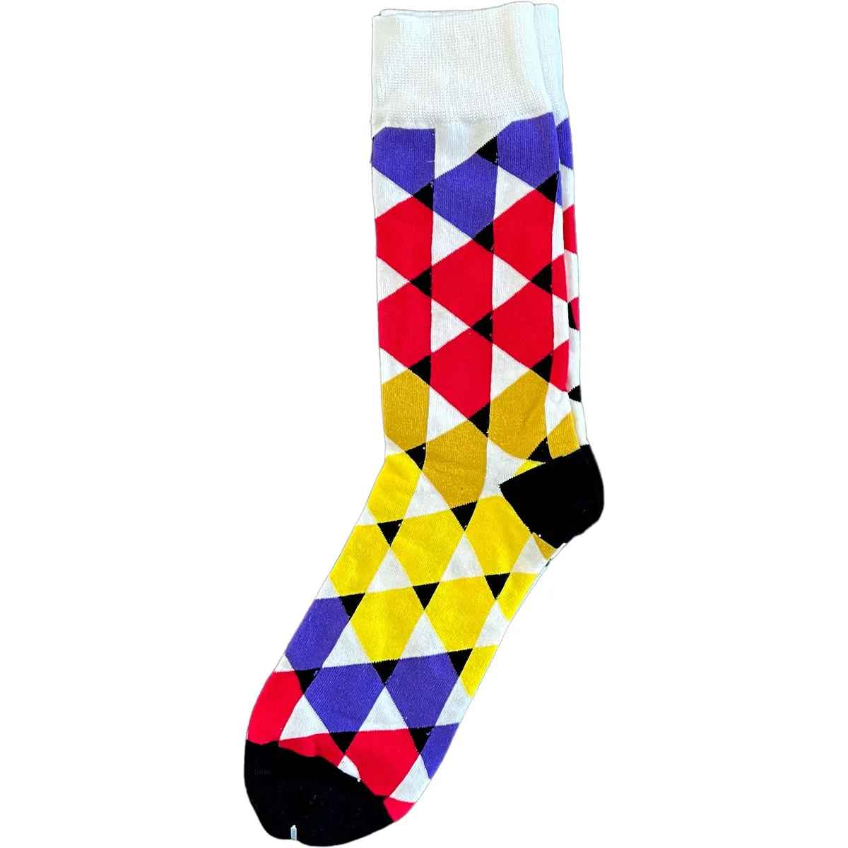 Colorful Triangle Pattern Mens Crew Socks