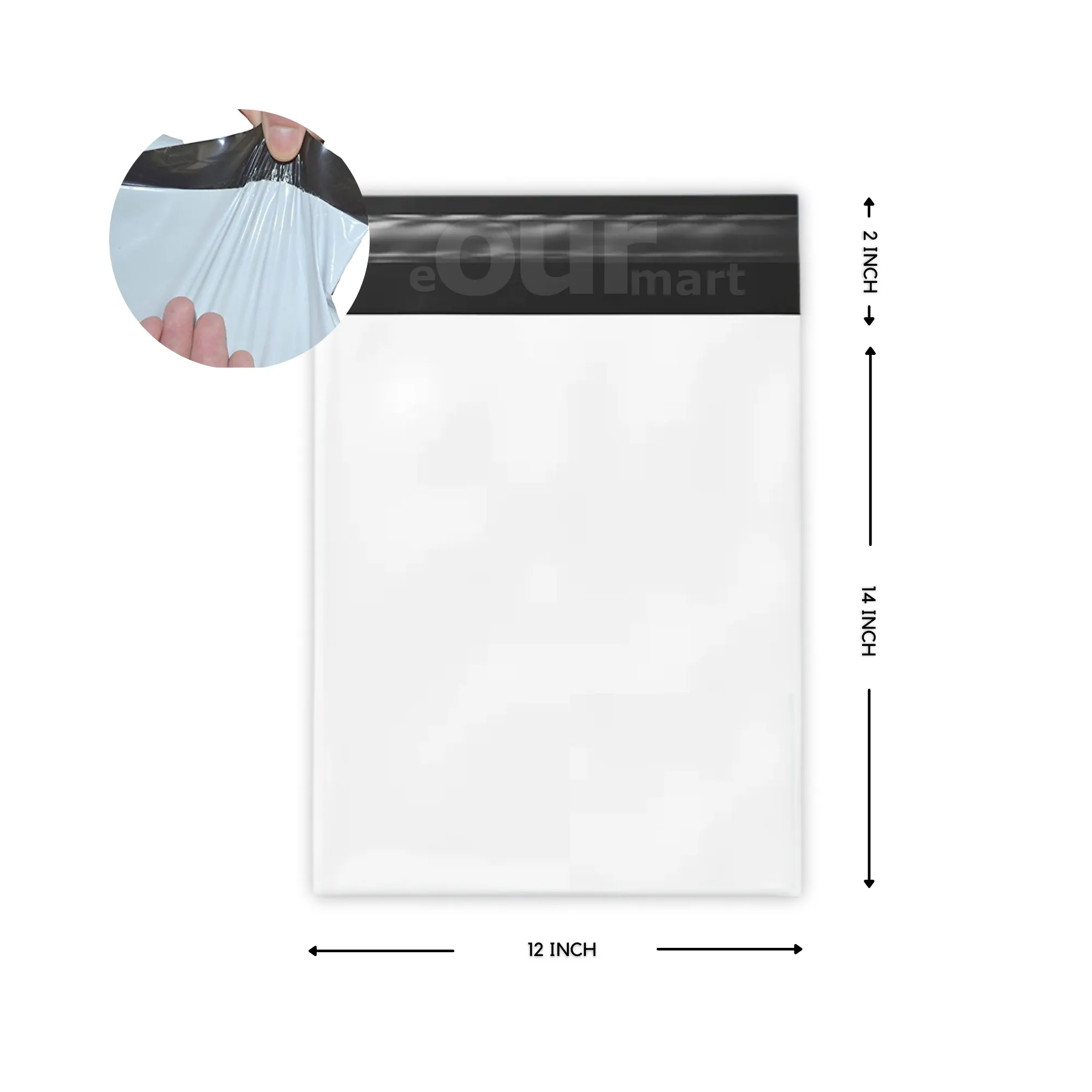 Courier Bags/Envelopes/Pouches/Cover 12X14 inches  2inch Flap  Pack of 100 Tamper Proof Plastic Polybags for Shipping/Packing (With POD)