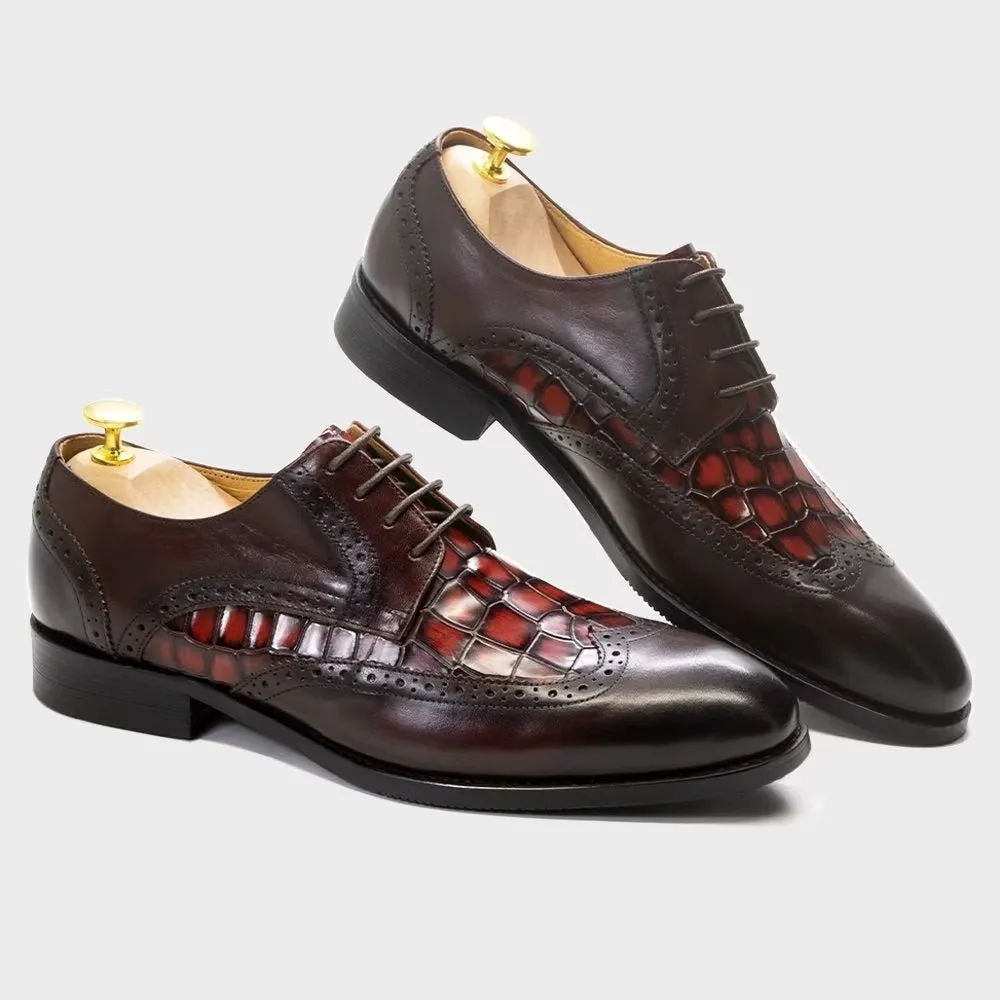 CrocLuxe Exquisite Croc-Textured Derby Dress Shoes