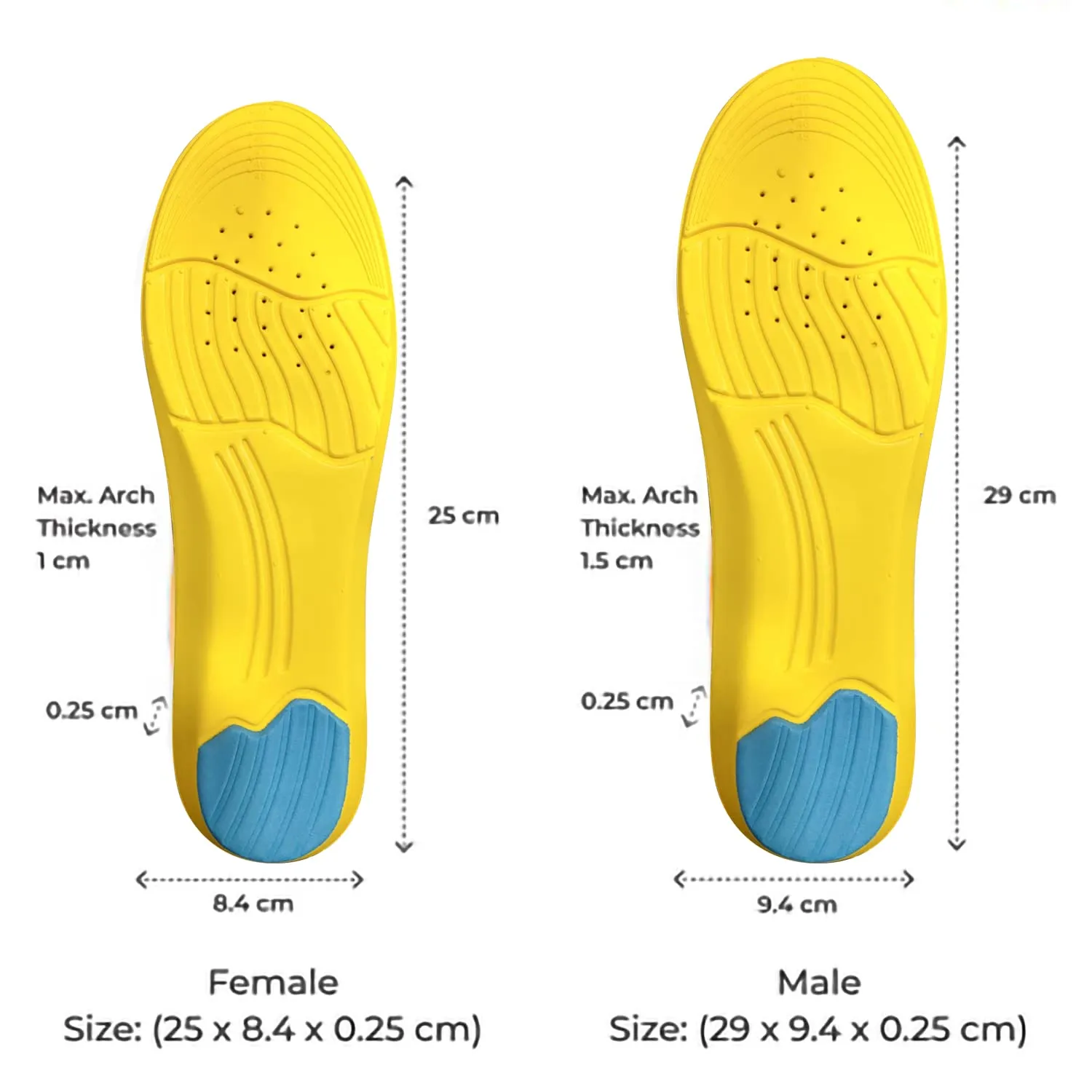 Dr Foot Gel Insoles Pair | For Walking, Running, Sports Shoes | All Day Comfort Shoe Inserts With Dual Gel Technology | Ideal Full-Length Sole For Every Shoe For Unisex- 1 Pair (Size - M) (Pack of 10)