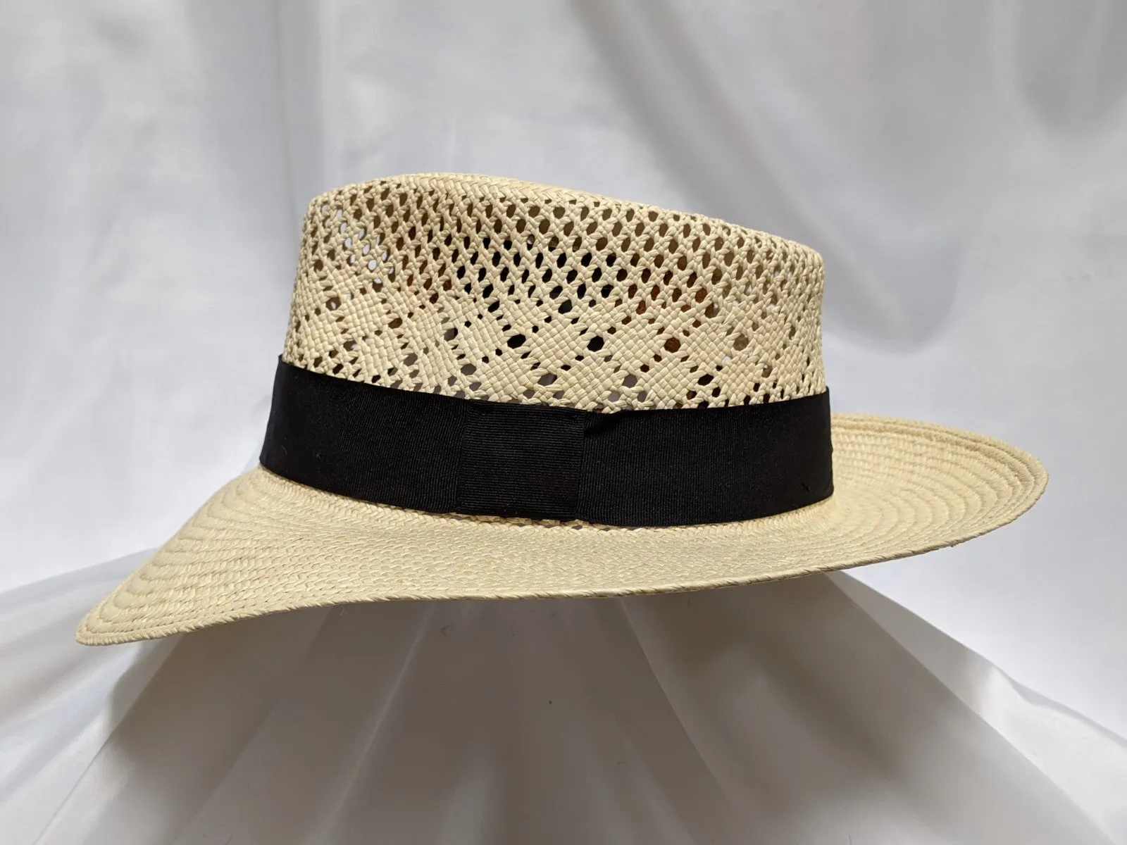 Fedora 6 7/8 - Natural (Montecristi Panama) #20-190 Open Weave