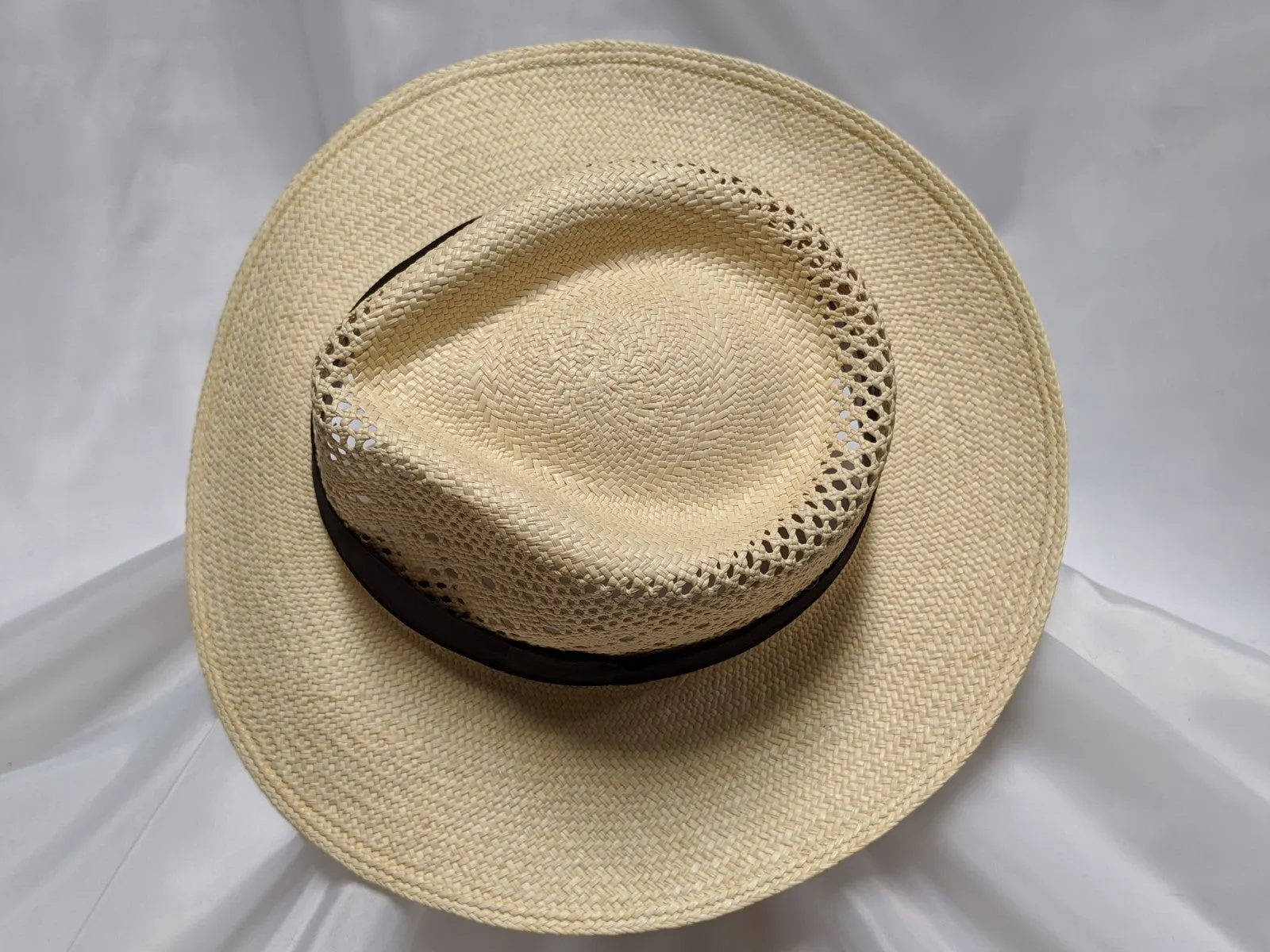 Fedora 6 7/8 - Natural (Montecristi Panama) #20-190 Open Weave