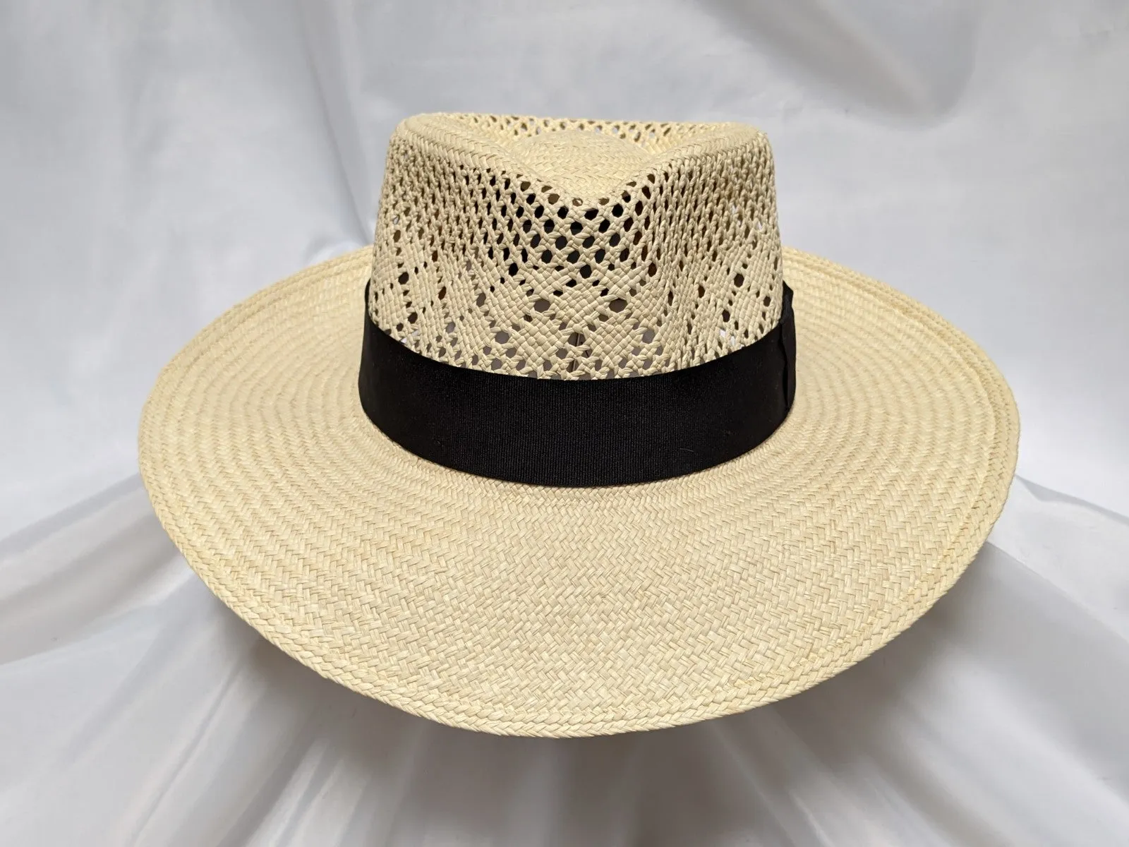 Fedora 6 7/8 - Natural (Montecristi Panama) #20-190 Open Weave