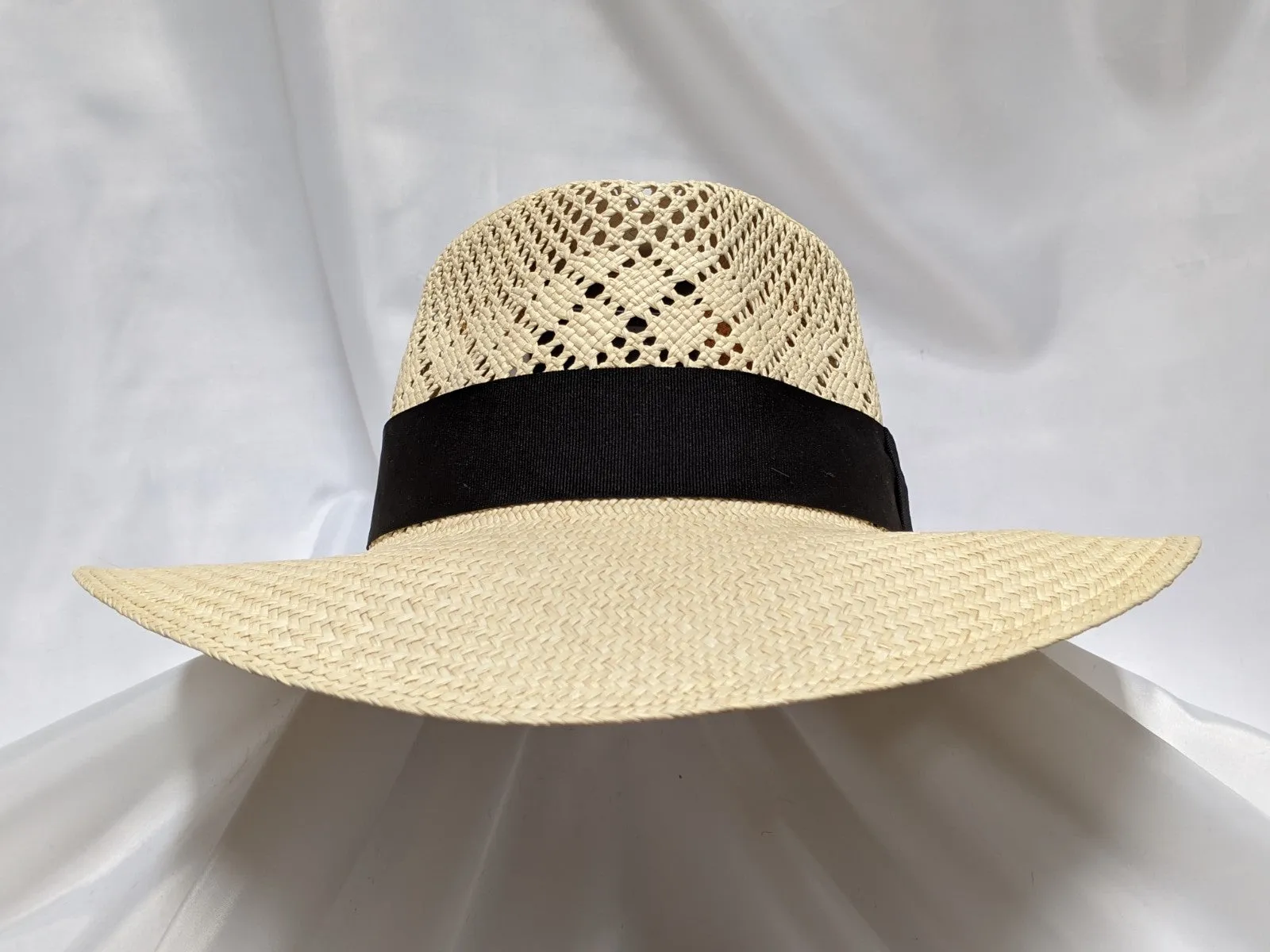 Fedora 6 7/8 - Natural (Montecristi Panama) #20-190 Open Weave