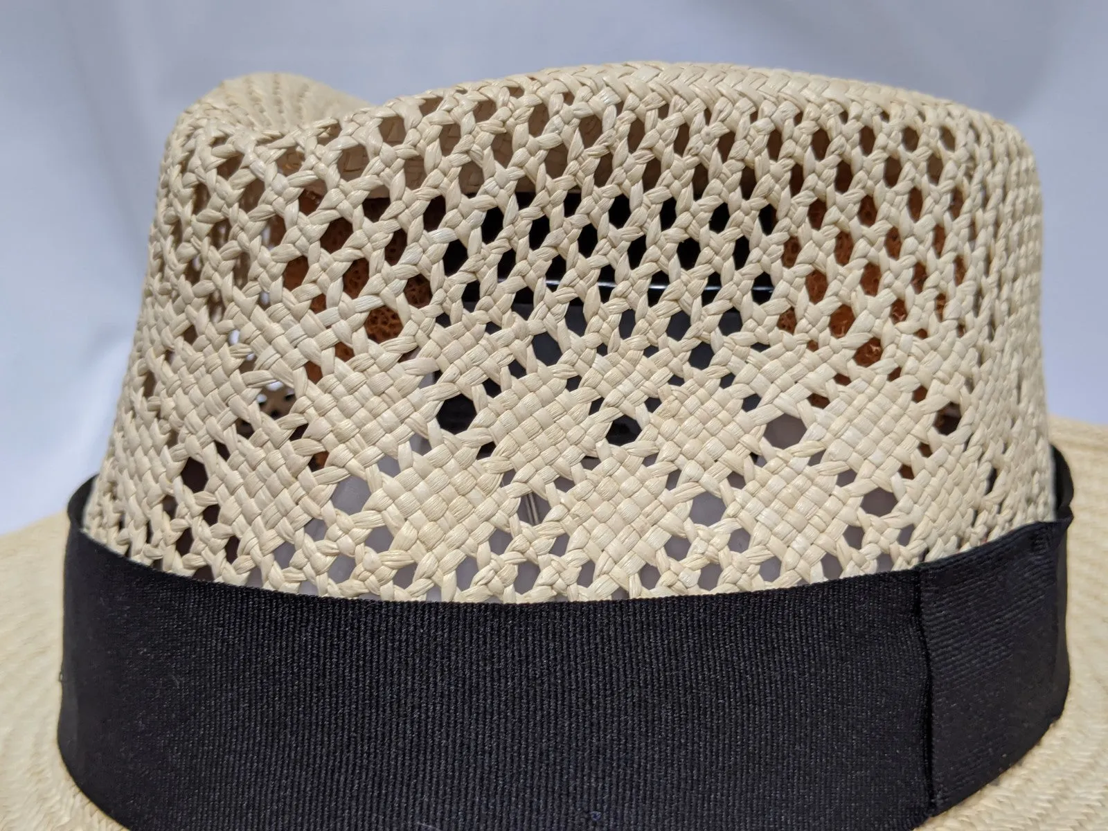 Fedora 6 7/8 - Natural (Montecristi Panama) #20-190 Open Weave