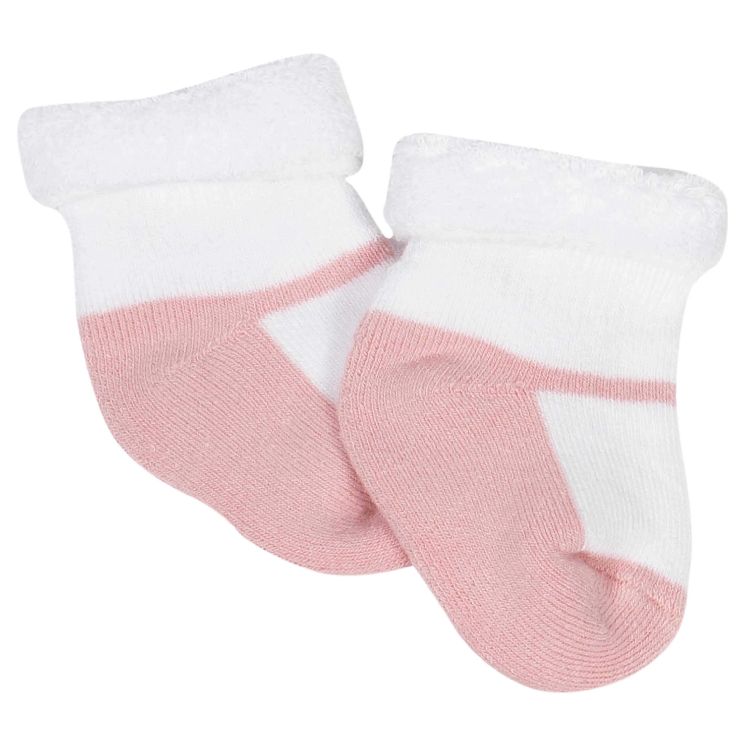 Gerber® 6-Pack Baby Girls Bear Wiggle-Proof® Terry Bootie Socks