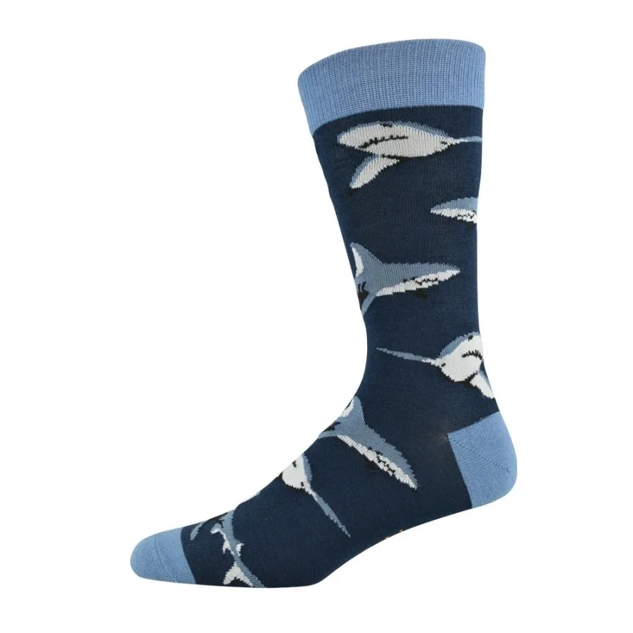 Jaws Men's Bamboo Crew Socks