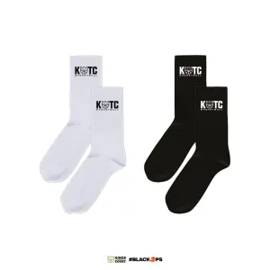 Kings of the Court KOTC Basketball Sublimated Mid-cut Socks in Black/White