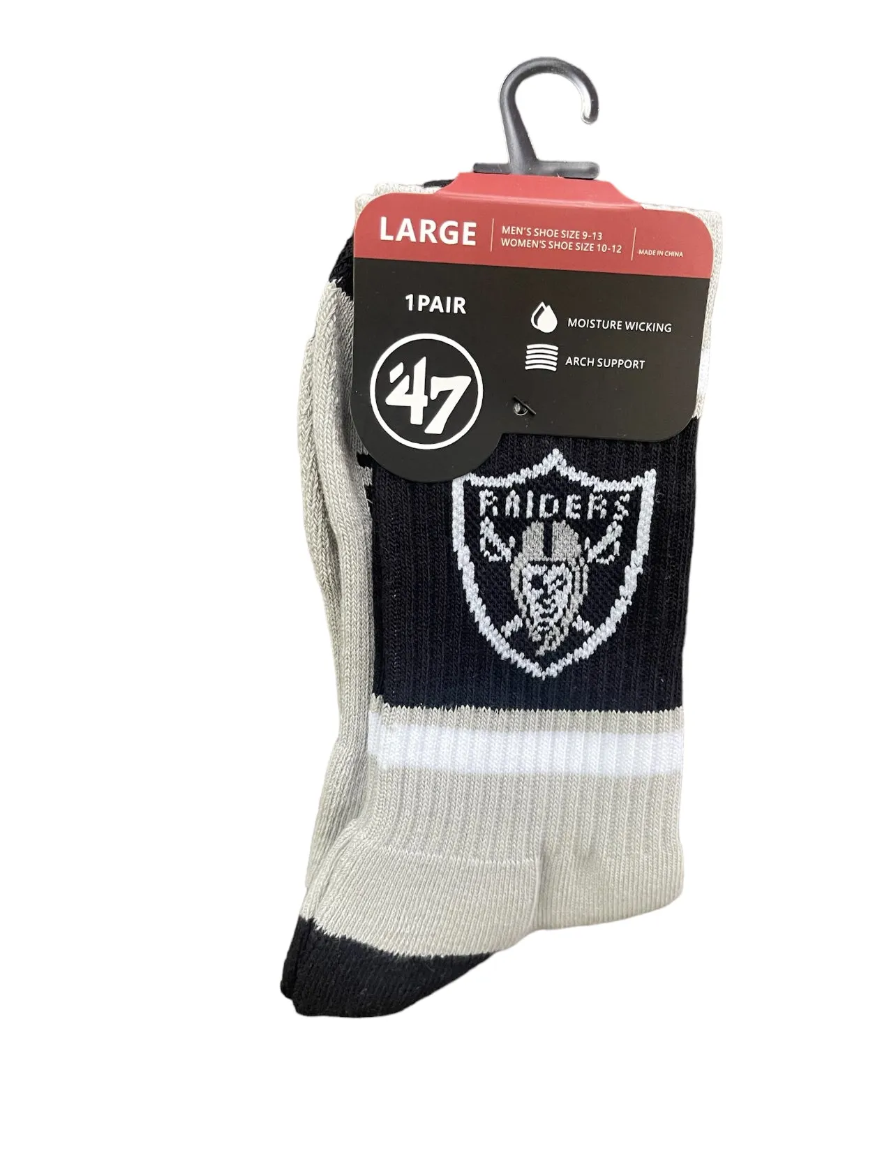 Las Vegas Pro Football Socks Adult Team Logo and Colors Large Crew Sport Socks Footwear for Men and Women Game Day Apparel