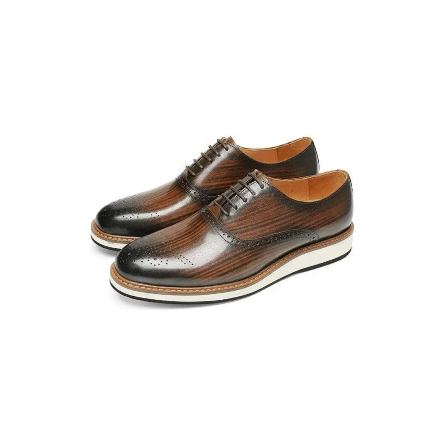 LuxeLace Cowhide Designer Lace-Up Shoes