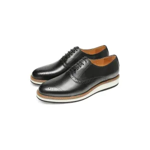 LuxeLace Cowhide Designer Lace-Up Shoes