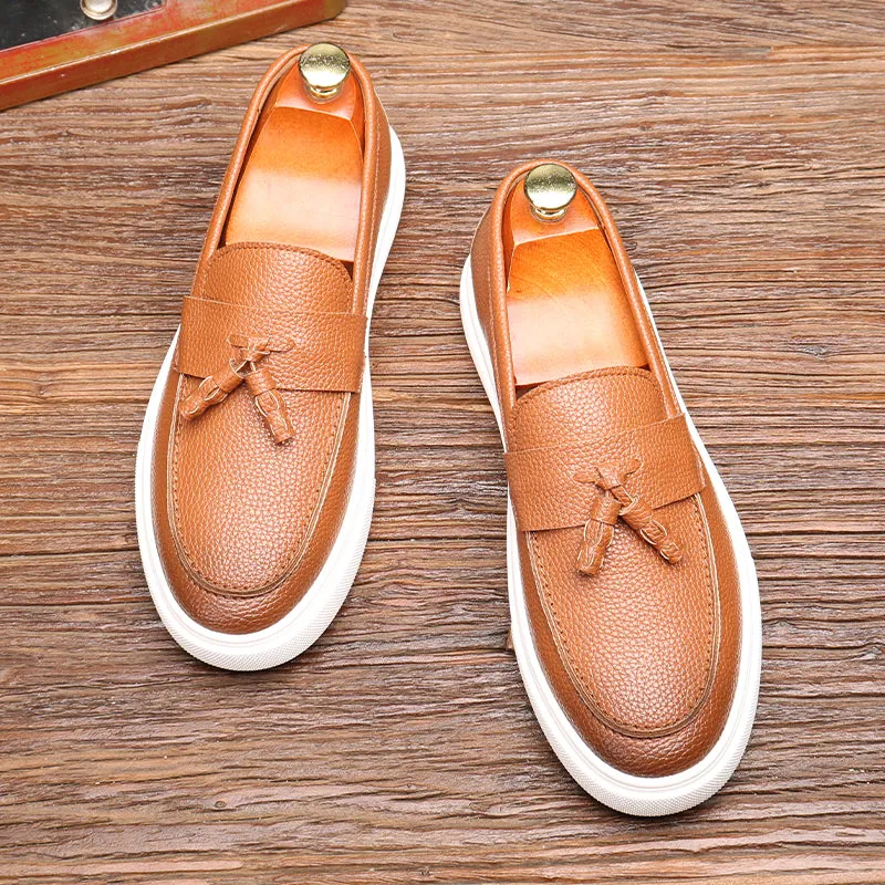 LuxePU Slip On Brogue Shoes