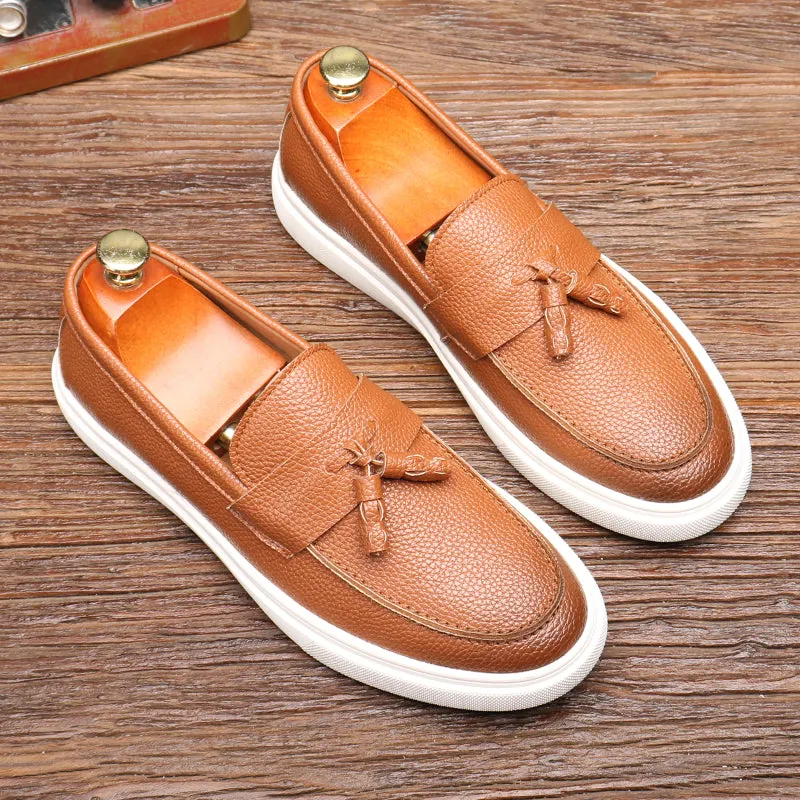 LuxePU Slip On Brogue Shoes