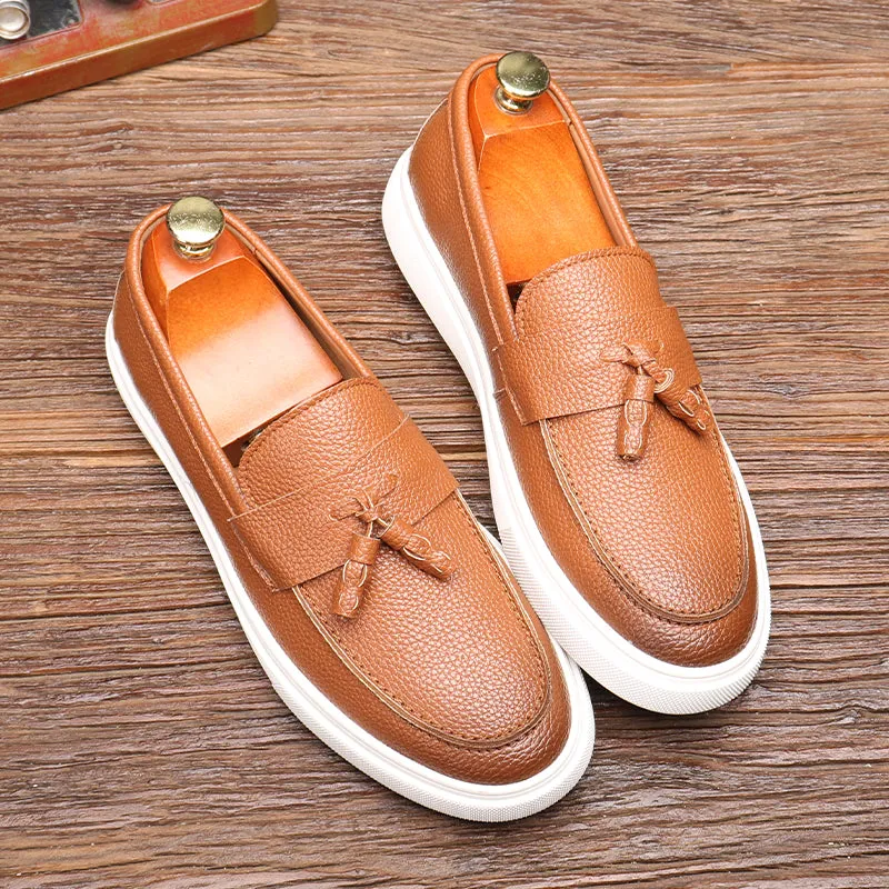 LuxePU Slip On Brogue Shoes