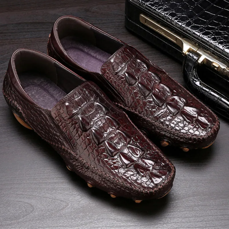 Luxury Alligator Texture Slip-On Oxford Shoes