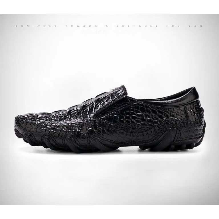 Luxury Alligator Texture Slip-On Oxford Shoes