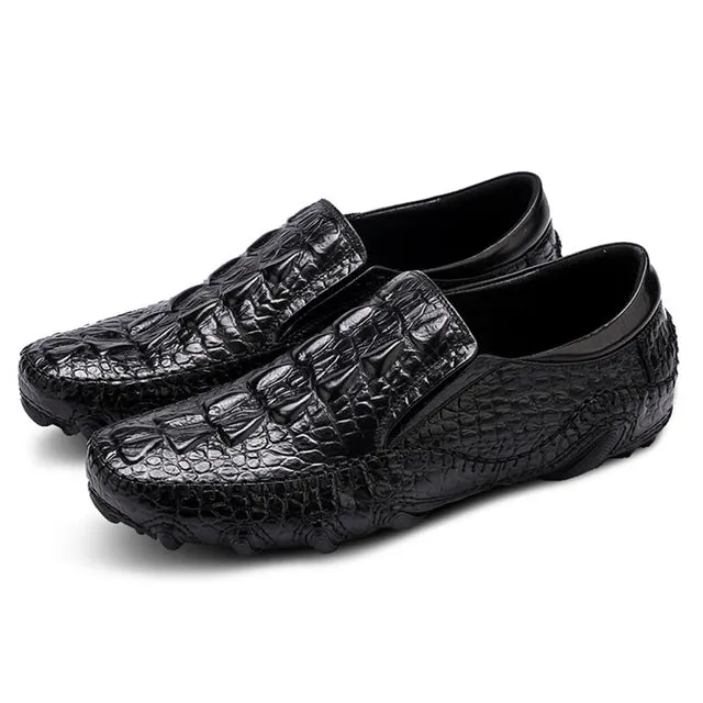 Luxury Alligator Texture Slip-On Oxford Shoes