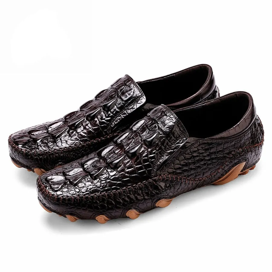 Luxury Alligator Texture Slip-On Oxford Shoes