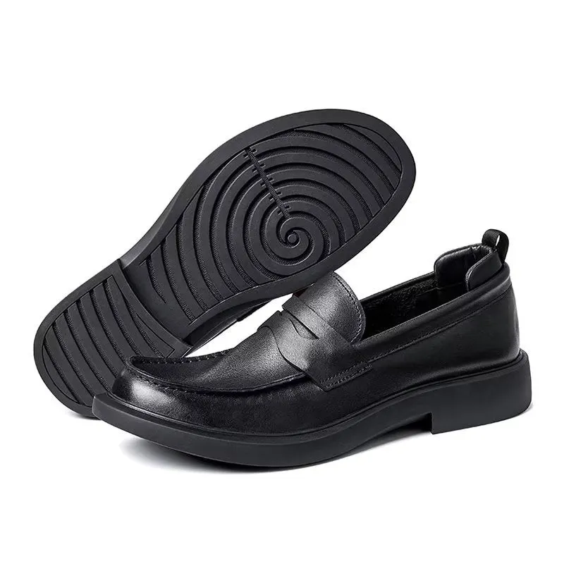 Luxury CrocLux Leather Slip-Ons: Sleek Round Toe