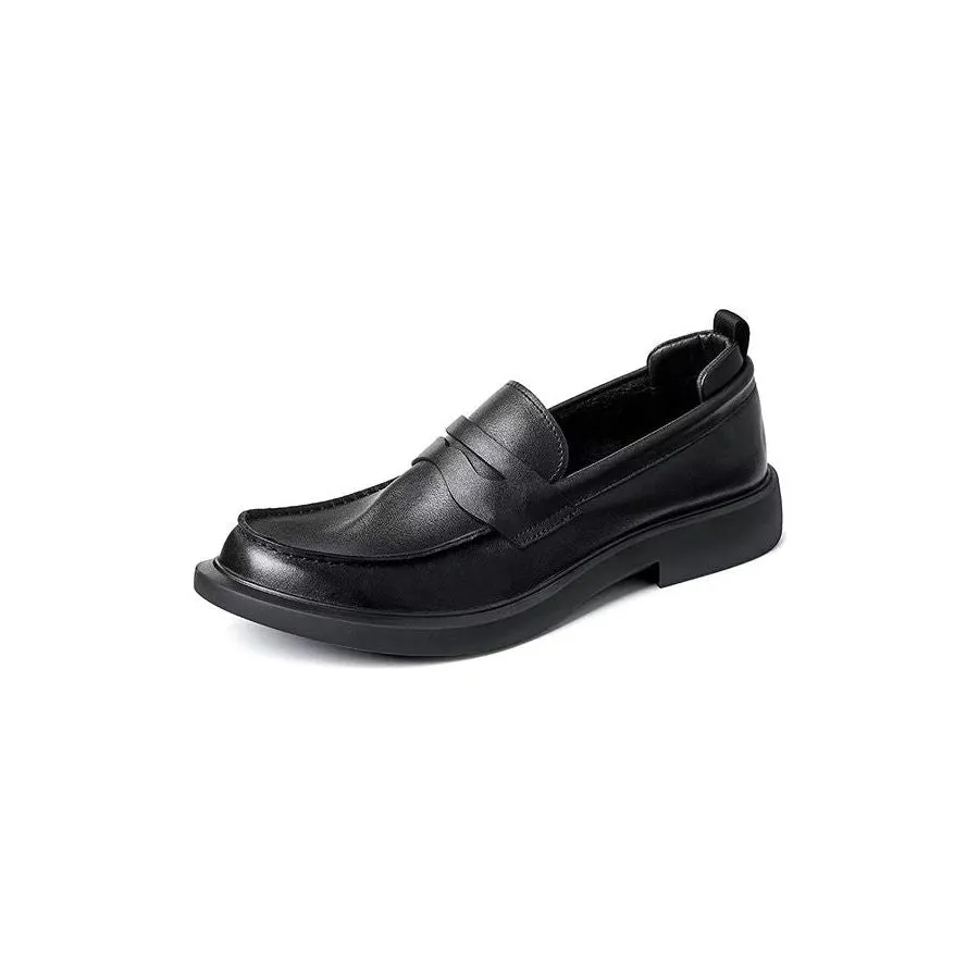 Luxury CrocLux Leather Slip-Ons: Sleek Round Toe