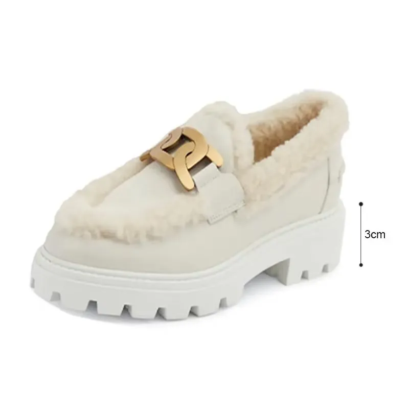 Luxury Fur-lined Cow Leather Slip-on Loafers