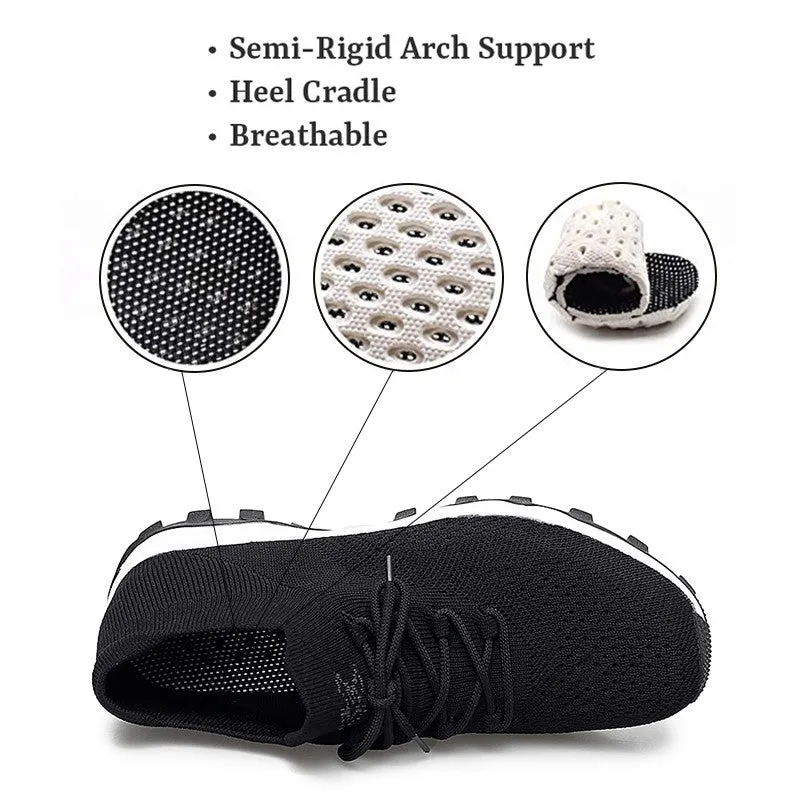 Man's breathable comfortable portable elastic tennis leisure flat sneakers