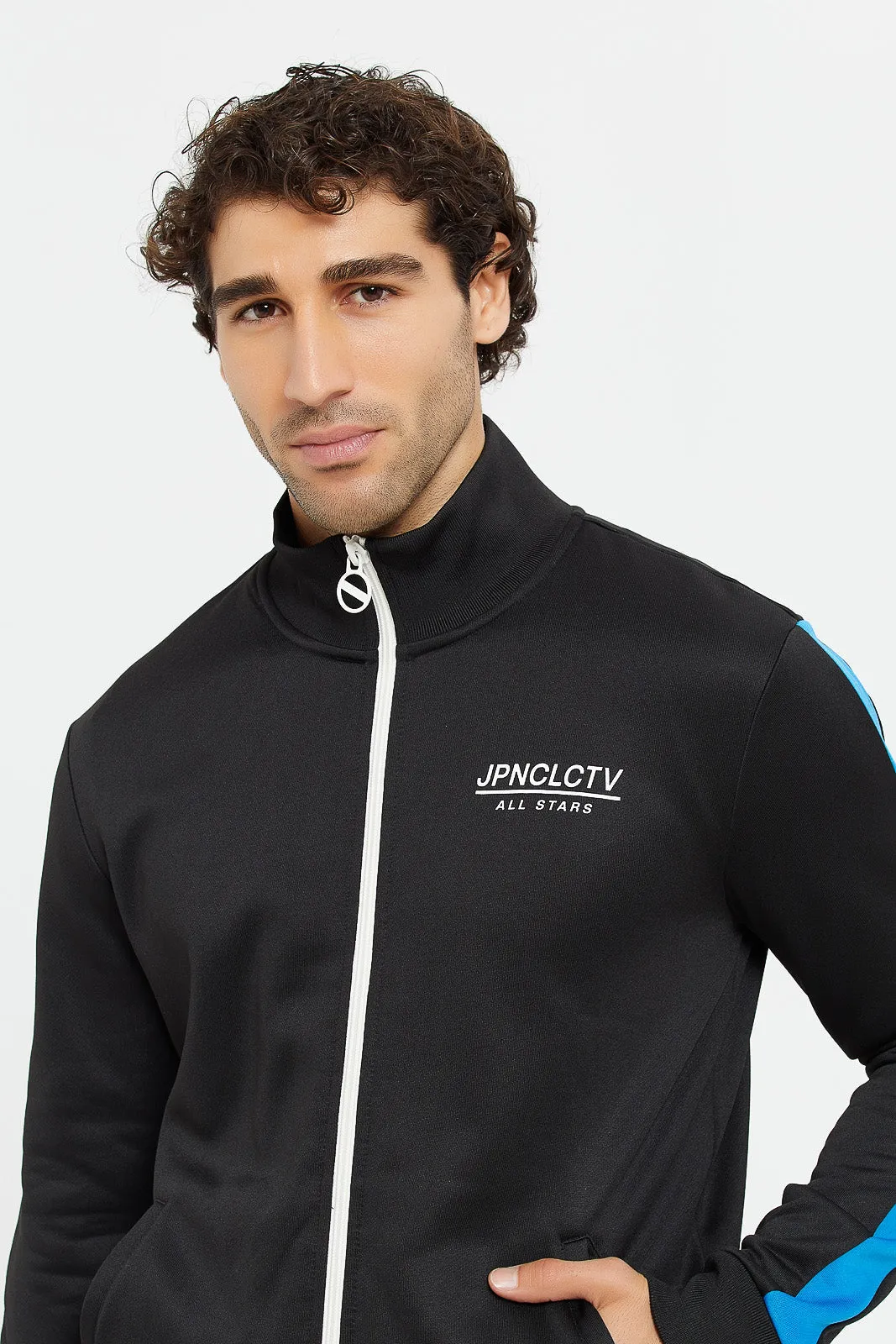 Men Black Training Track Jacket