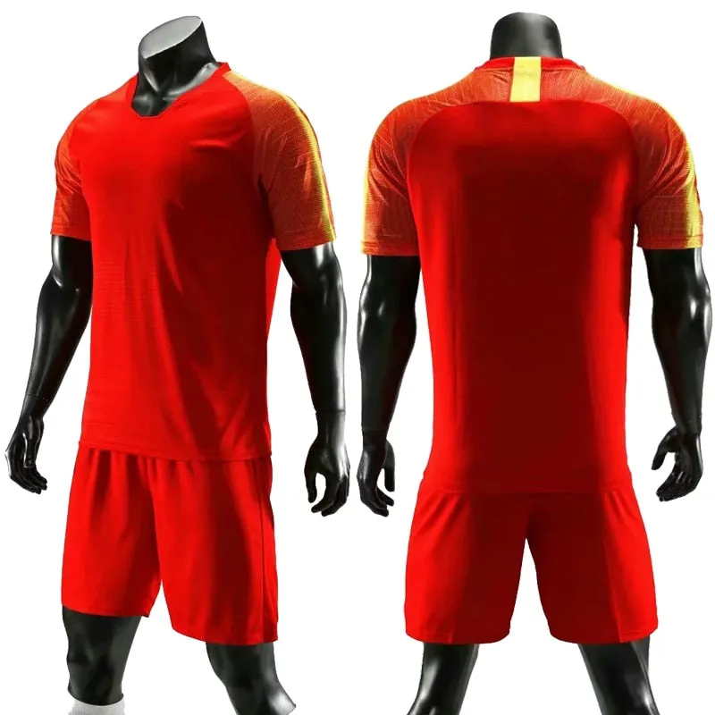 Men Ladies Kids Custom Football Training Uniforms Soccer Football Jerseys Sets