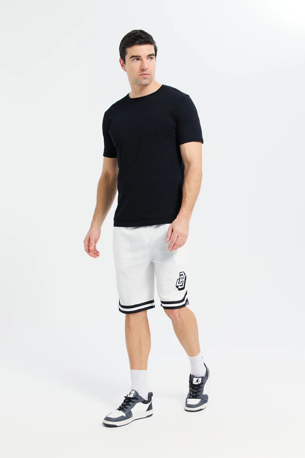 Men White Basketball Shorts