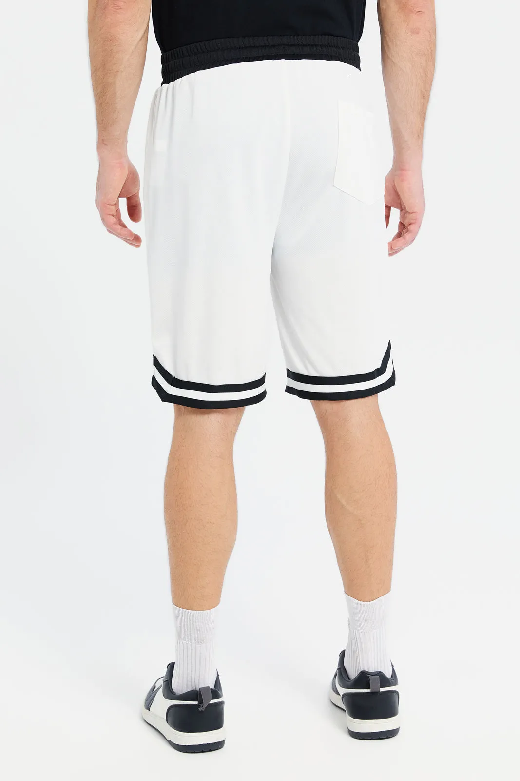 Men White Basketball Shorts