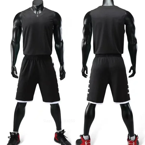 Men's Women's Basketball Jerseys Uniforms Set blank breathable dry quick basketball shirts shorts suits Set