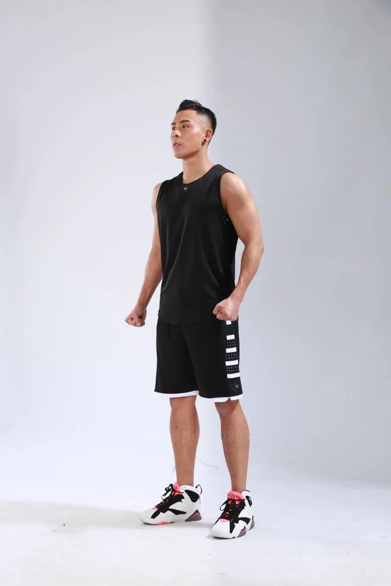 Men's Women's Basketball Jerseys Uniforms Set blank breathable dry quick basketball shirts shorts suits Set