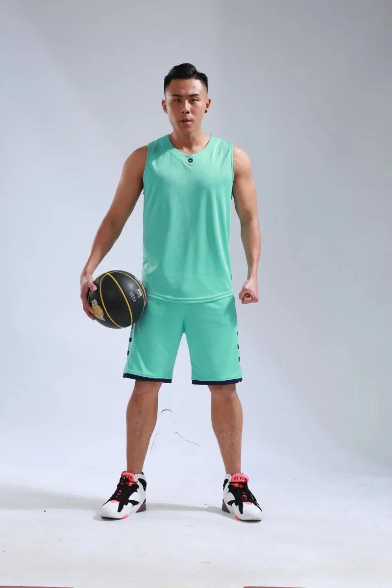 Men's Women's Basketball Jerseys Uniforms Set blank breathable dry quick basketball shirts shorts suits Set