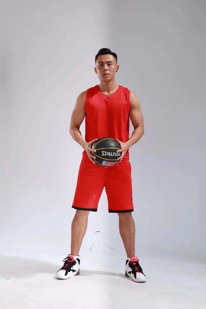 Men's Women's Basketball Jerseys Uniforms Set blank breathable dry quick basketball shirts shorts suits Set